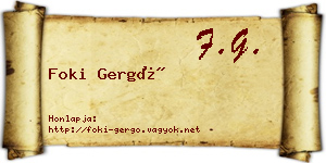 Foki Gergő névjegykártya