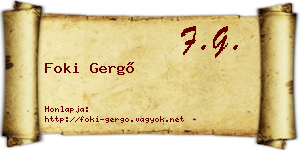 Foki Gergő névjegykártya